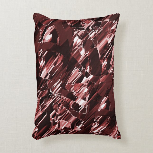 Oordning av sönderdelade eller dåligt skurna röda  prydnadskudde (Framsidan(Vertikal))