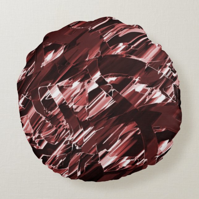 Oordning av sönderdelade eller dåligt skurna röda  rund kudde (Baksidan)