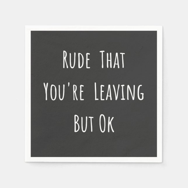 Oordning som du Lämnar men okej - nytt jobb, Pappersservett (Framsidan)