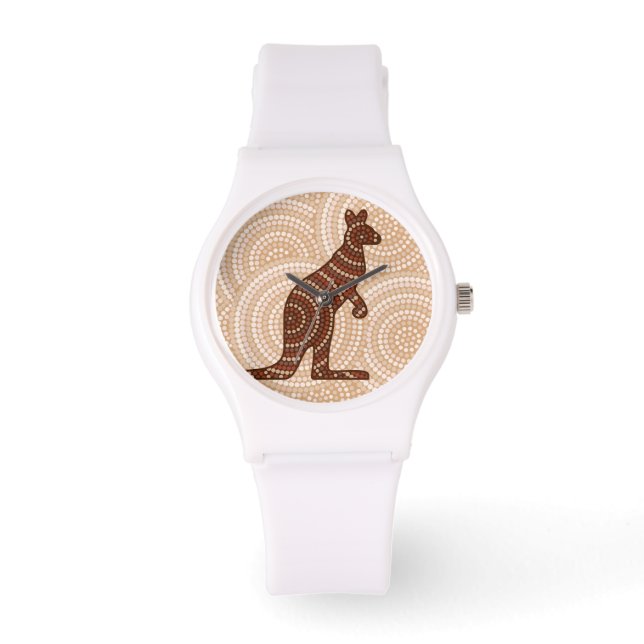 Ooriginalmålning av kängaroo-punkt armbandsur (Framsida)