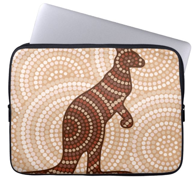 Ooriginalmålning av kängaroo-punkt laptop sleeve (Framsidan)