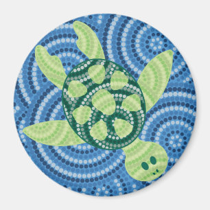 Ooriginalmålning av sköldpadda magnet