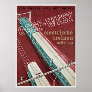Oost - Väster Netherlands Vintage resor Poster