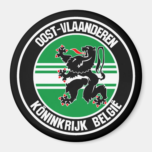 Oost-Vlaanderen Round Emblem Magnet (Framsidan)