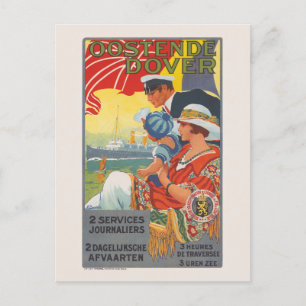 Oostende Dover Vintage affisch 1920 Vykort