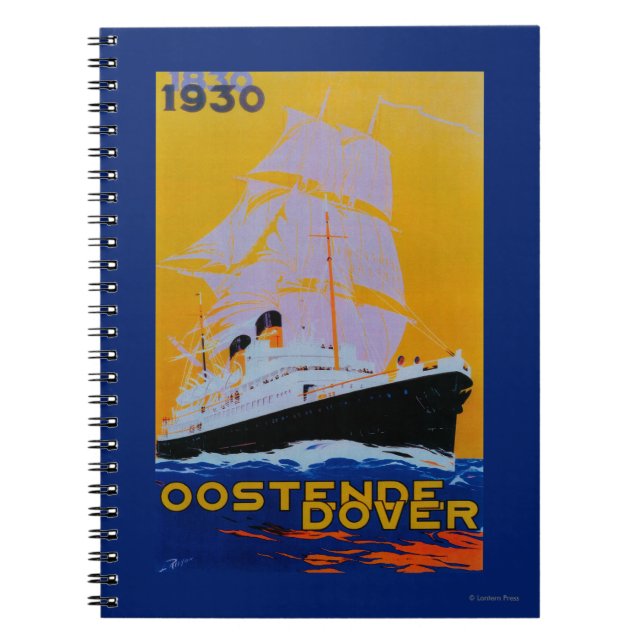 Oostende Dover Vintage PosterEurope Anteckningsbok (Framsidan)