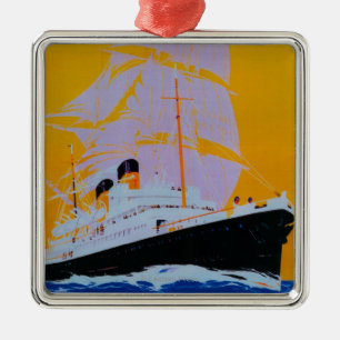Oostende Dover vintage PosterEurope Julgransprydnad Metall