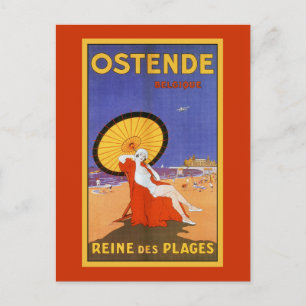 Oostende drottning av stränder 1920-talets skönhet vykort