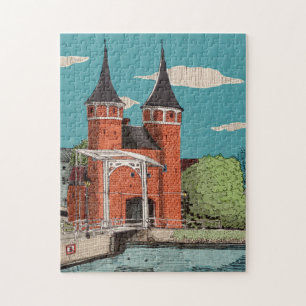 Oosterpoort Östra Grind Delft Nederländerna Pussel