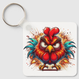 "Oots Rooster" Double Sided Aluminum Keychain Nyckelring