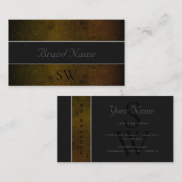 Oöverträffad Gult Snake Mörk Mönster och Initialer Visitkort