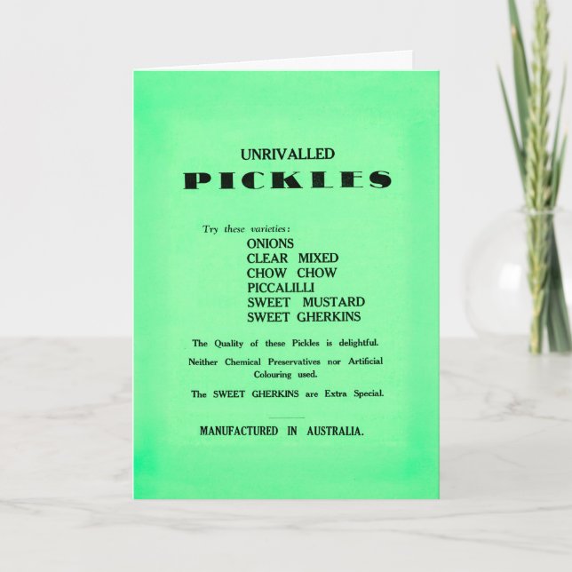 Oöverträffad Sillpickle Välkomstkort Kort (Framsida)