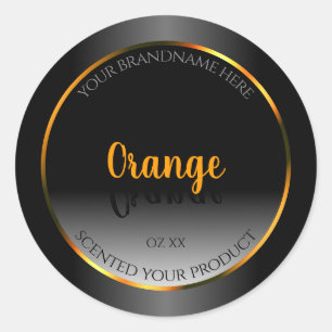 Oöverträffad svartvit produktsetikett Orange Ram Runt Klistermärke