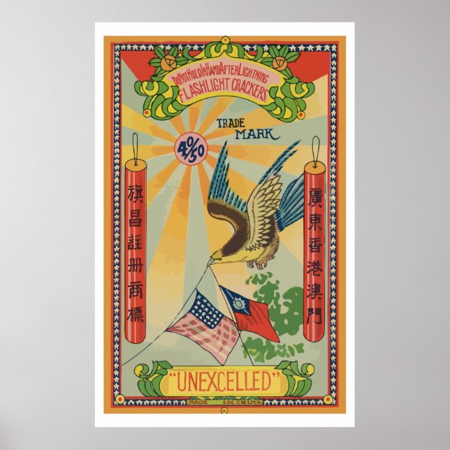Oöverträffad (Vintage China Firecracker) Poster (Framsidan)