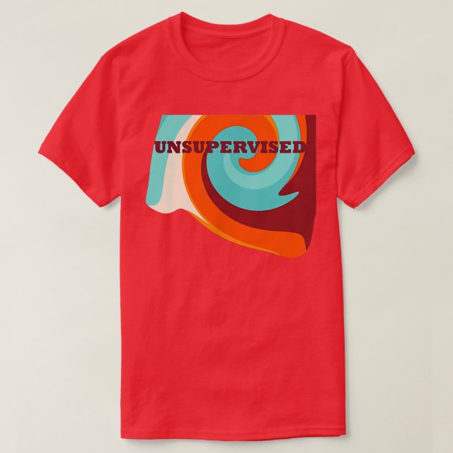 Oövervakad Roligt Natt ut Party Orange Maroon Blu T Shirt (Design framsida)