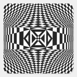 OP -Art #12 på Emporio Moffa Fyrkantigt Klistermärke