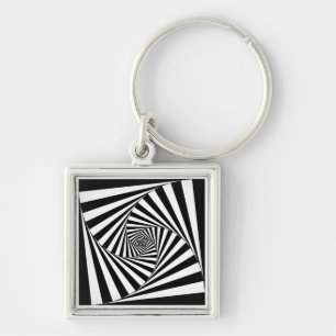 OP - Art #4 på Emporio Moffa Fyrkantig Silverfärgad Nyckelring