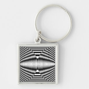 OP -Art #5 på Emporio Moffa Fyrkantig Silverfärgad Nyckelring