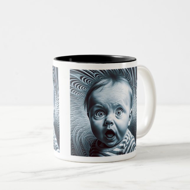 Op Art Baby 2-Tone Mugg, 11 oz Två-Tonad Mugg (Framsida höger)