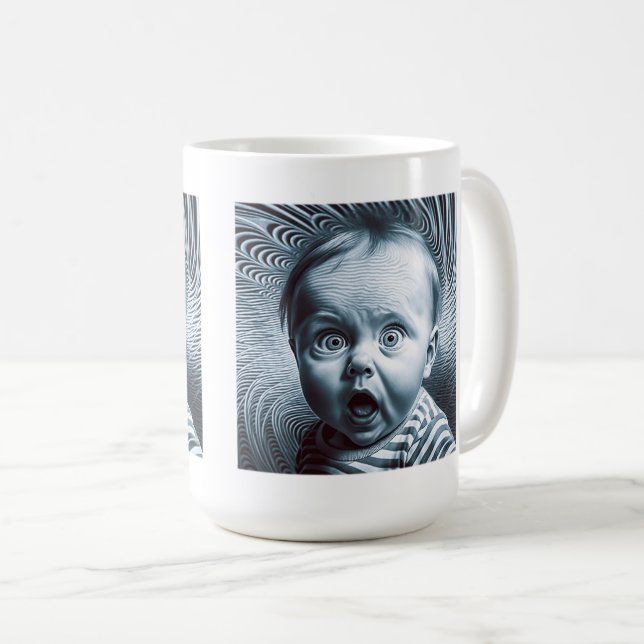 Op Art Baby Classic Mugg, 15 oz Kaffemugg (Framsida höger)