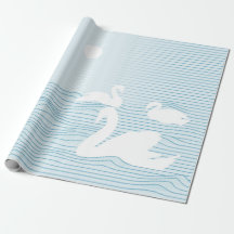 OP Art Blå Svan Drifting Presentpapper