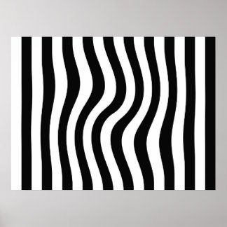 Op Art Black and White Twisted Rand Poster