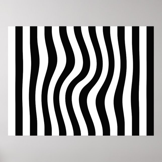 Op Art Black and White Twisted Rand Poster (Framsidan)