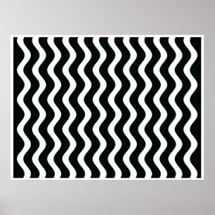 Op Art Black and White Vågar Two Poster