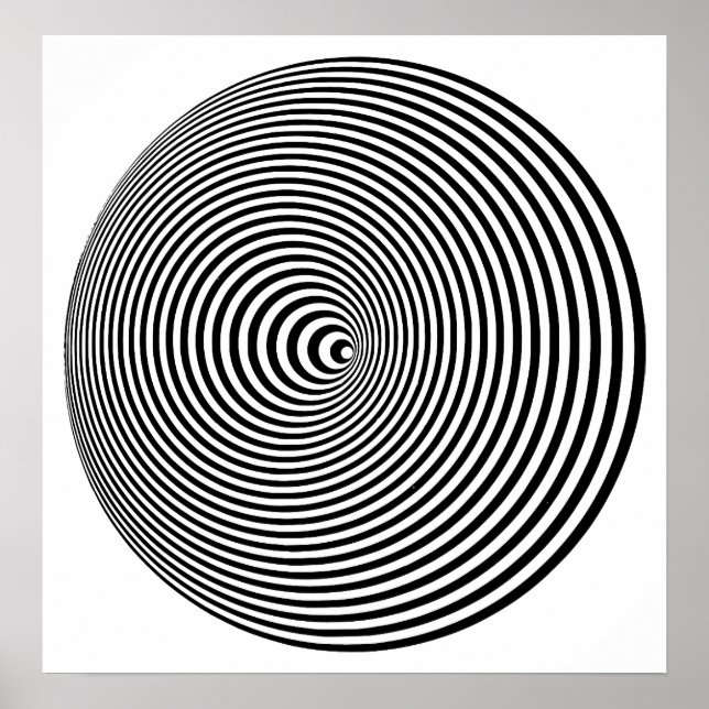 Op art Concentric Circles Poster (Framsidan)