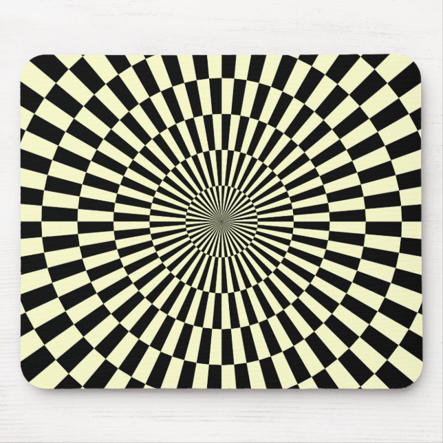 Op Art - Cream och Black Musmatta (Framsidan)