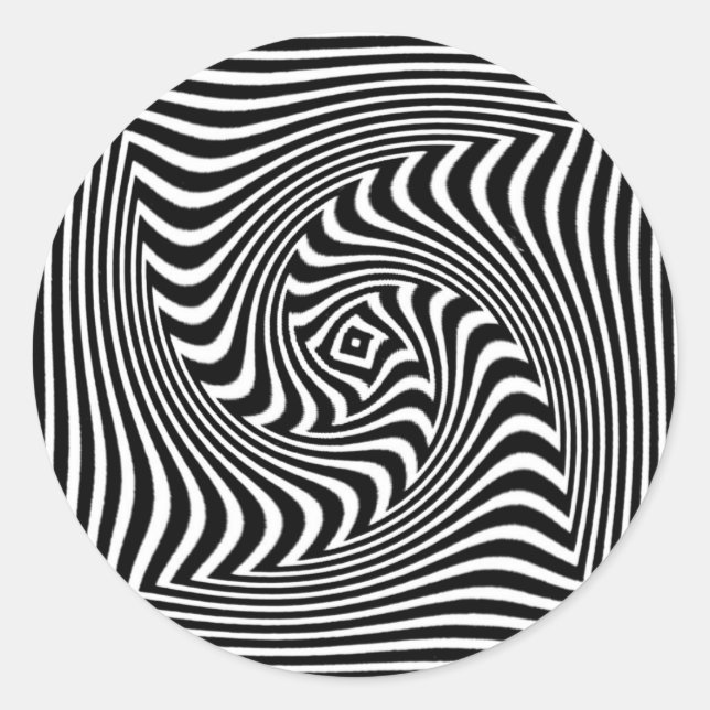 OP Art-design Runt Klistermärke (Framsida)