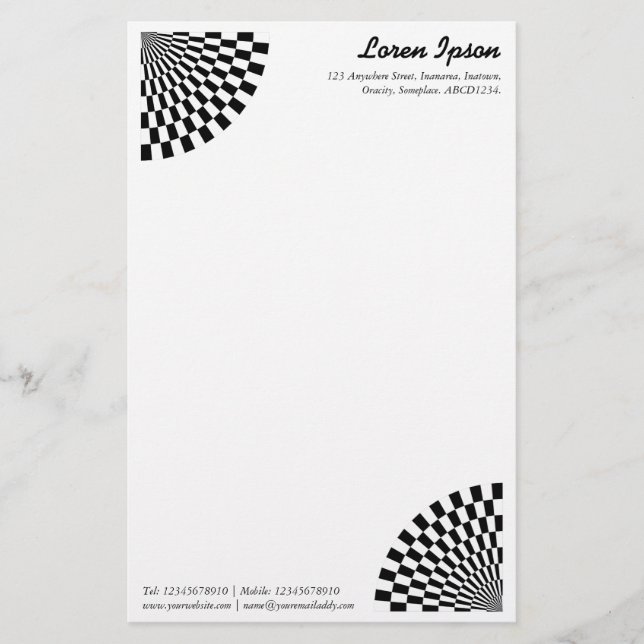 Op Art-fläkt Brevpapper (Framsida)