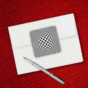 OP Art Fyrkantigt Klistermärke