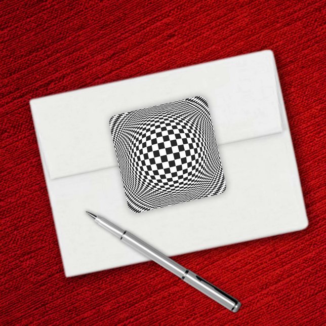 OP Art Fyrkantigt Klistermärke (Op Art Square Sticker)