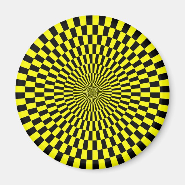 Op Art - Gult och svart Magnet (Framsidan)