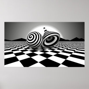 Op art liggande poster