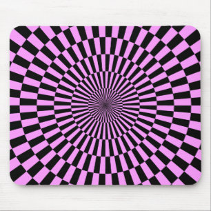 Op Art - Ljust Violet och Black Musmatta