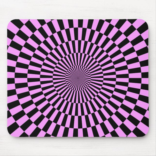 Op Art - Ljust Violet och Black Musmatta (Framsidan)