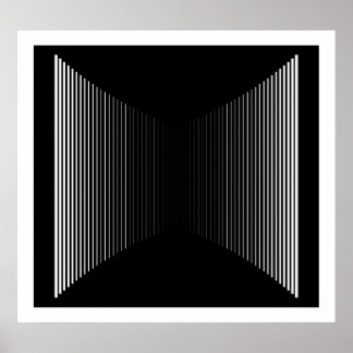Op Art Lodrät Pub White on Black Progressive 01 Poster