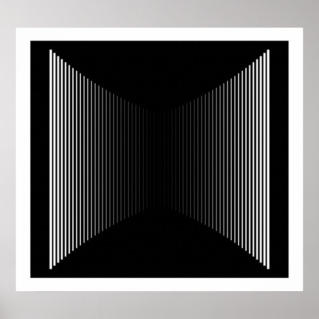 Op Art Lodrät Pub White on Black Progressive 01 Poster (Framsidan)