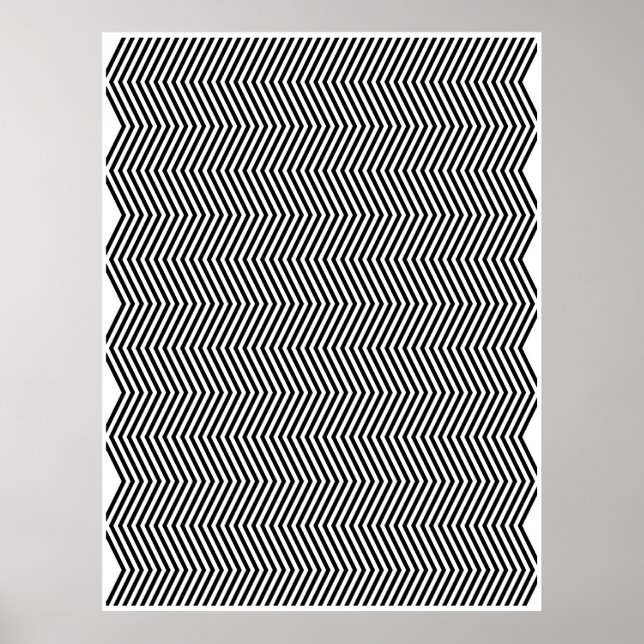 Op Art-Lodrät Zig Zag 2 Poster (Framsidan)