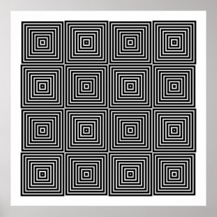 Op Art Only Symmetrisk form 10 Poster