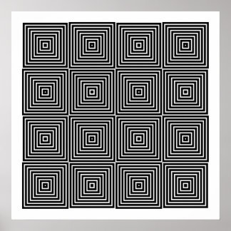 Op Art Only Symmetrisk form 10 Poster