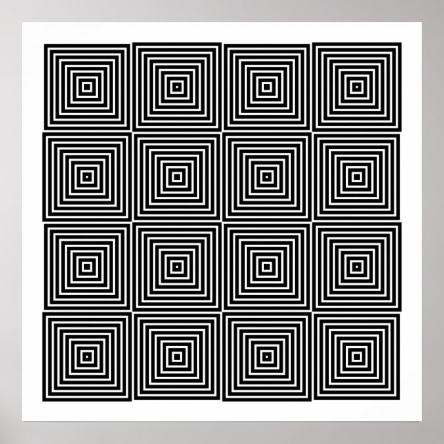 Op Art Only Symmetrisk form 10 Poster (Framsidan)