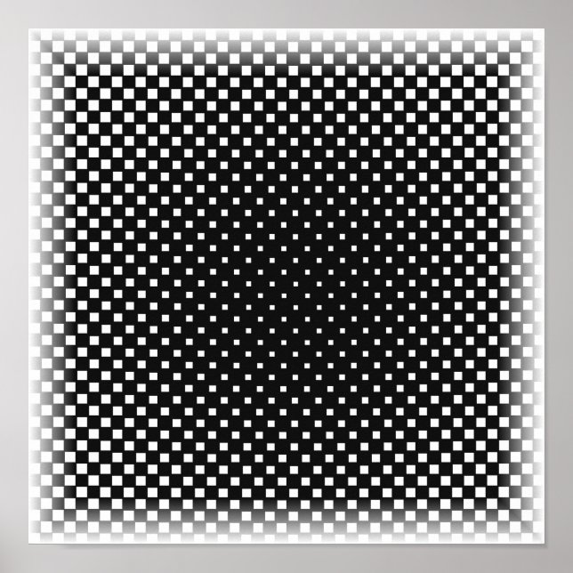 Op Art - Optisk Illusionsutskrift Poster (Framsidan)