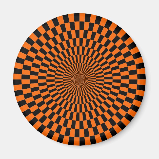Op Art - Orange och svart Magnet (Framsidan)