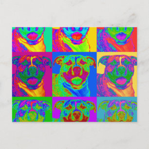 Op Art Pitbull Vykort