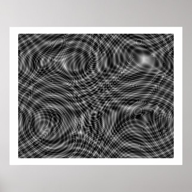 Op Art Random Moire Vågar 01 Seamless Poster (Framsidan)
