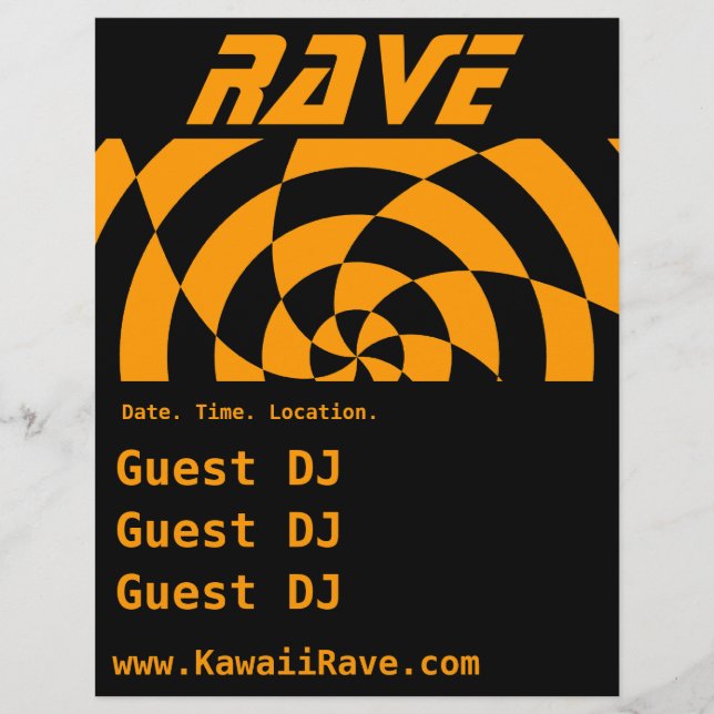 Op Art Rave Anpassad Flyer (Framsidan)