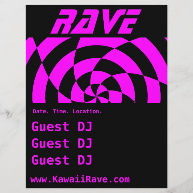 Op Art Rave Anpassad Flyer (Framsidan)